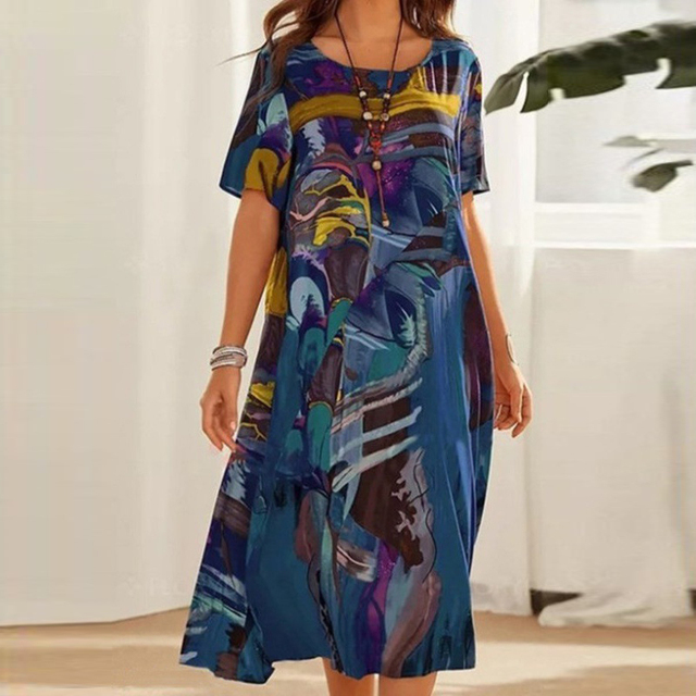 Sigrid - Dame Elegant Sommer Flowy Kjole