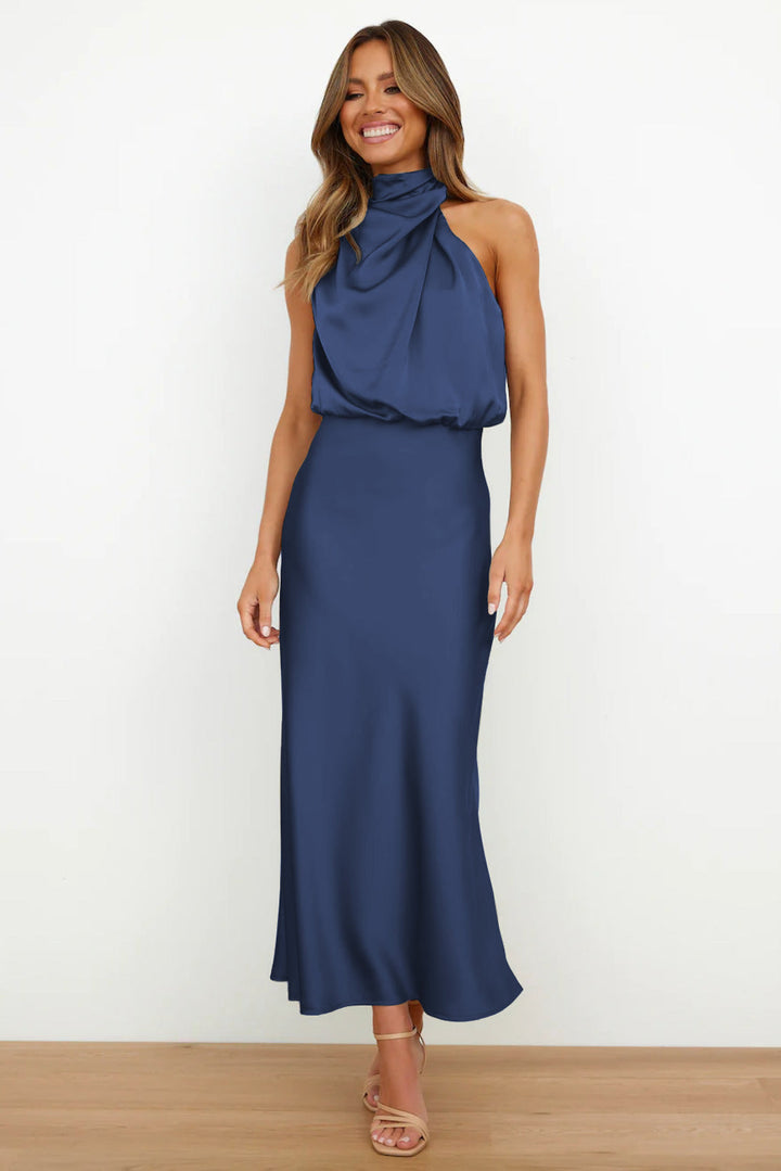 Emma - Dame Elegant Halterneck Maxi Kjole