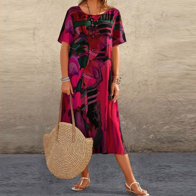 Sigrid - Dame Elegant Sommer Flowy Kjole