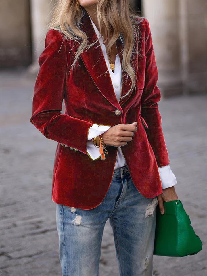 Sigrid - Dame Elegant Retro Enkeltknaps Blazer