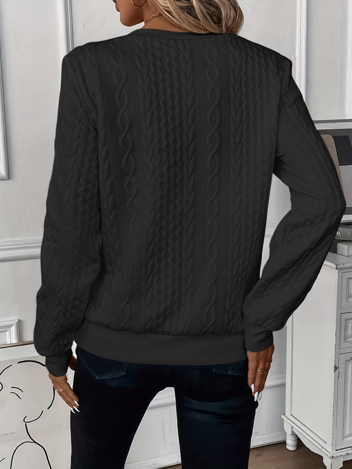 Zoey - Dame Helårssæson Kabelstrik Sweater Med Lynlås