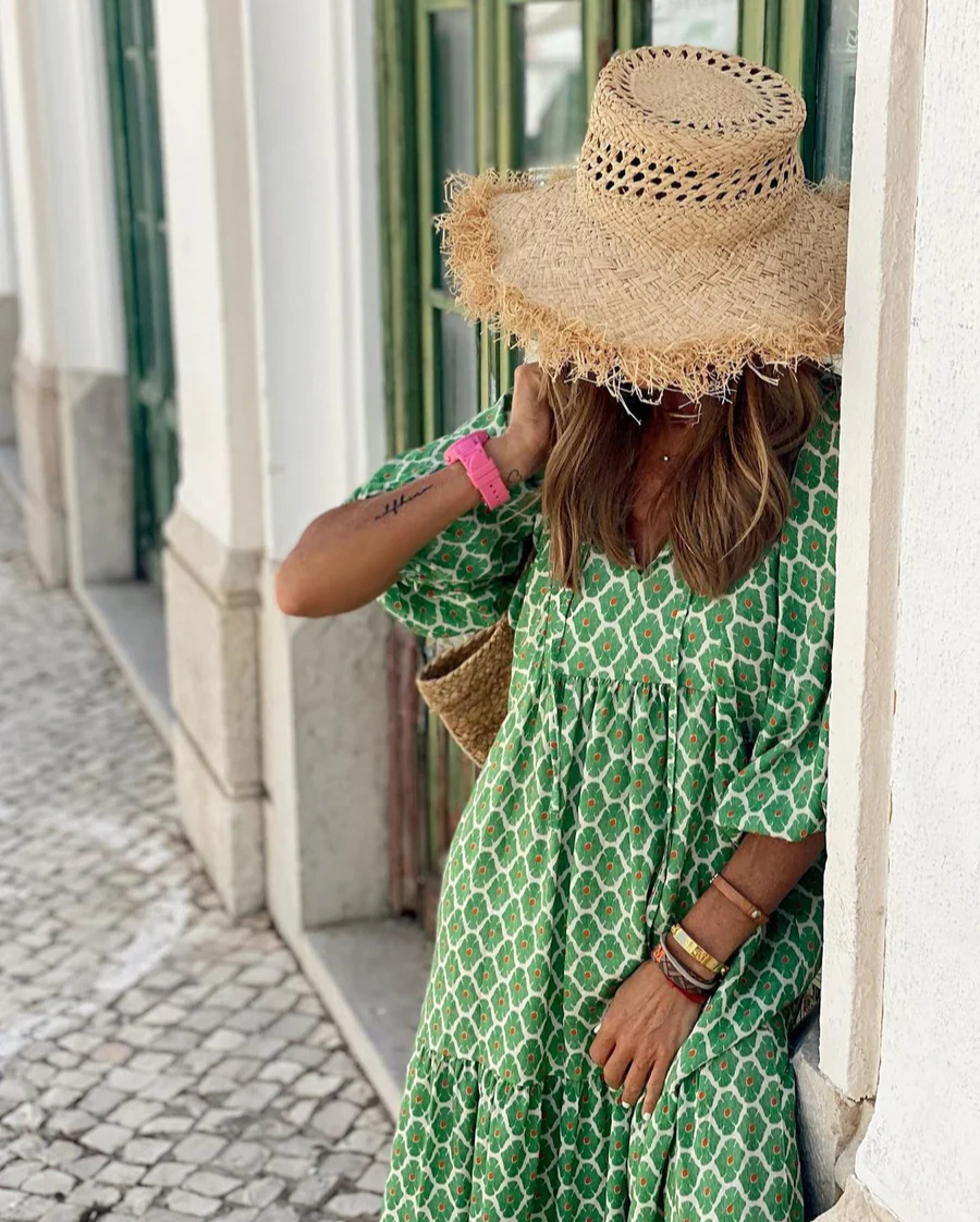 Mari - Dame Boheme Flydende Maxi Kjole
