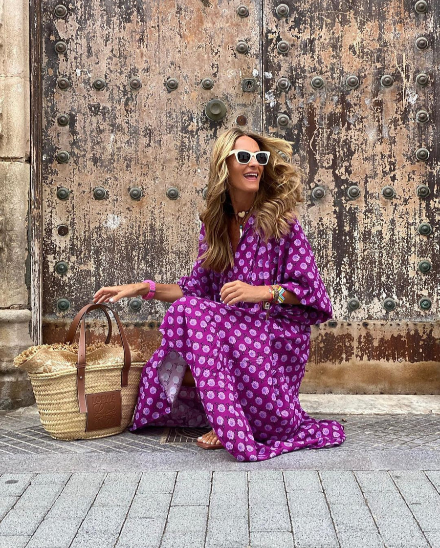 Mari - Dame Boheme Flydende Maxi Kjole