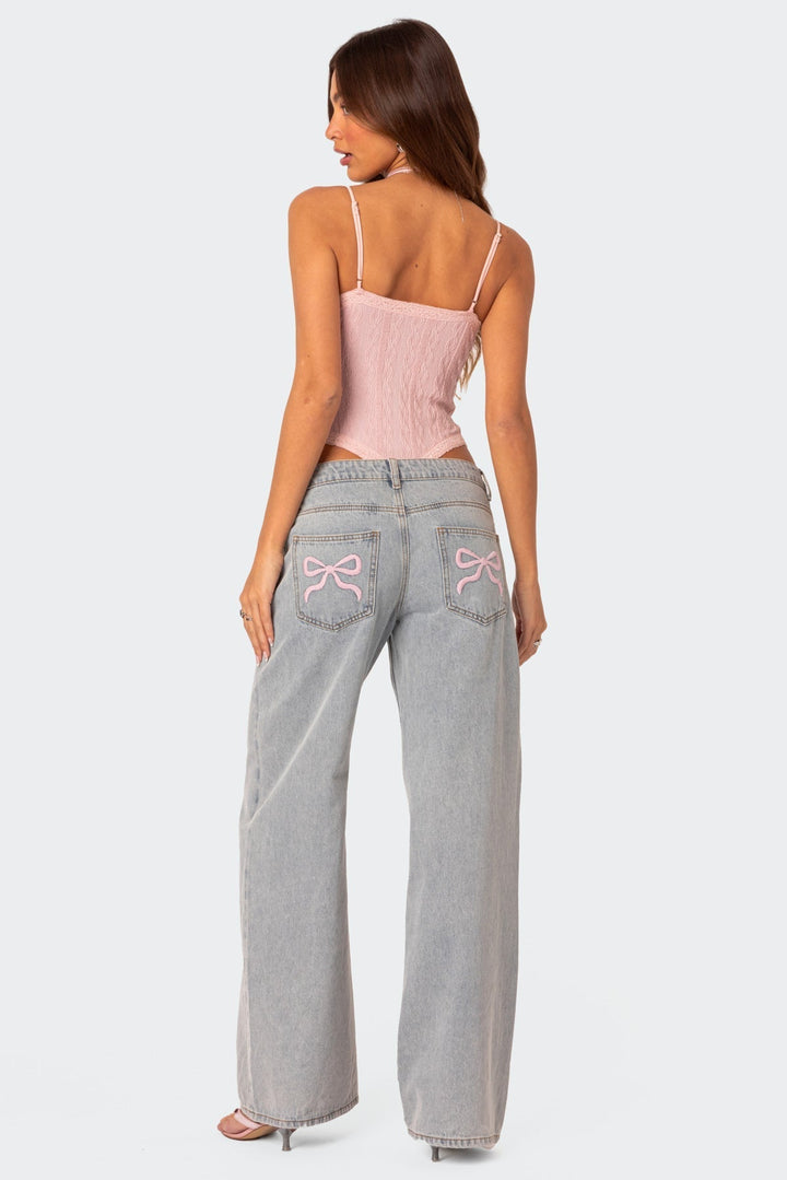 Sophie - Dame Helårssæson Trendy Sløjfe Jeans