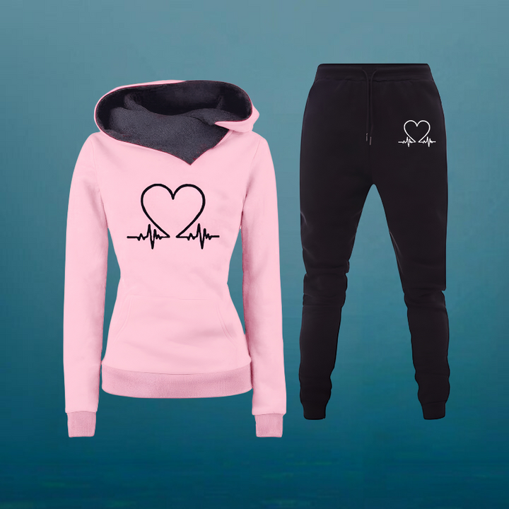 Lovefit - Dame Blødt Hjerteprint Sportssæt