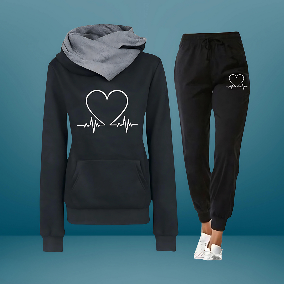 Lovefit - Dame Blødt Hjerteprint Sportssæt