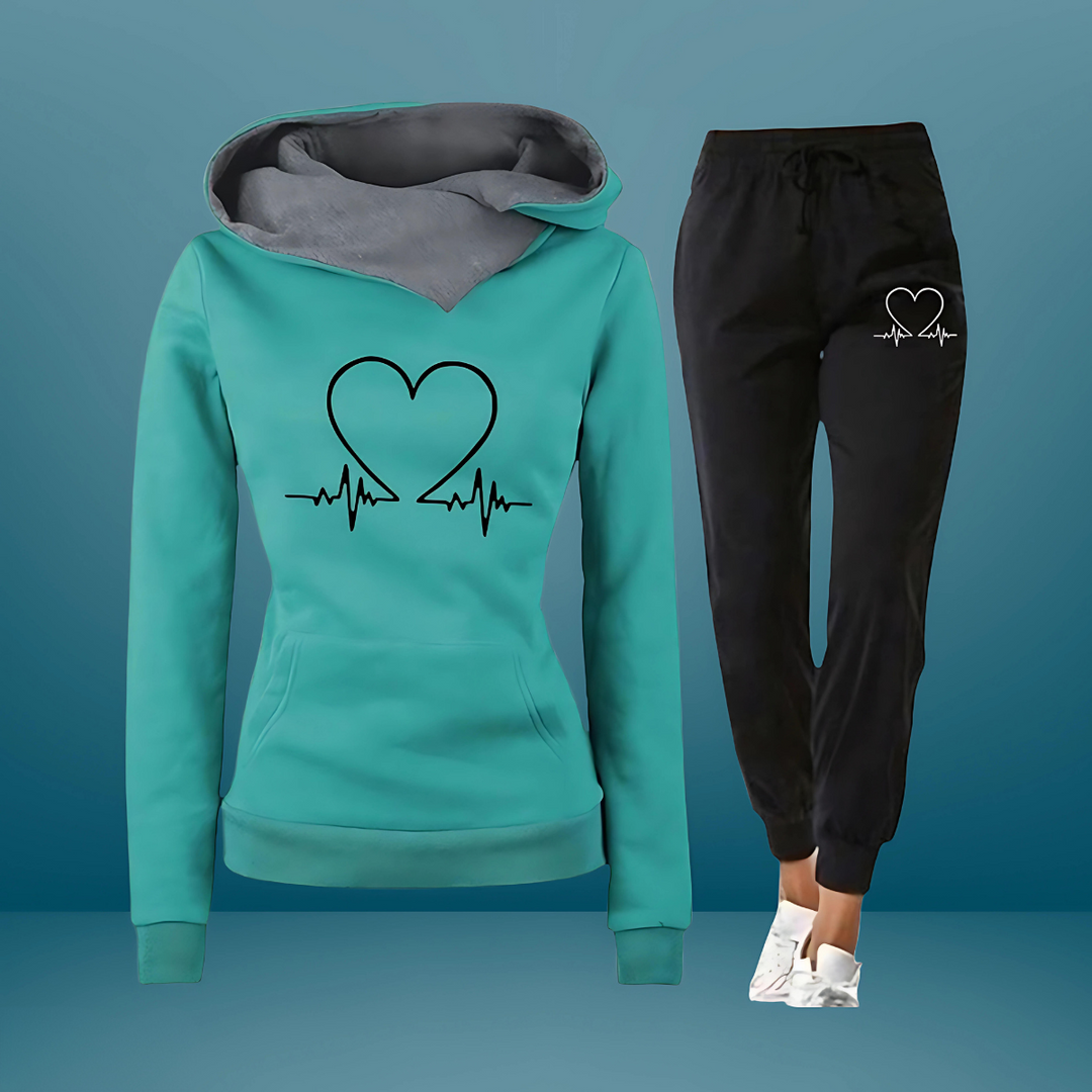 Lovefit - Dame Blødt Hjerteprint Sportssæt