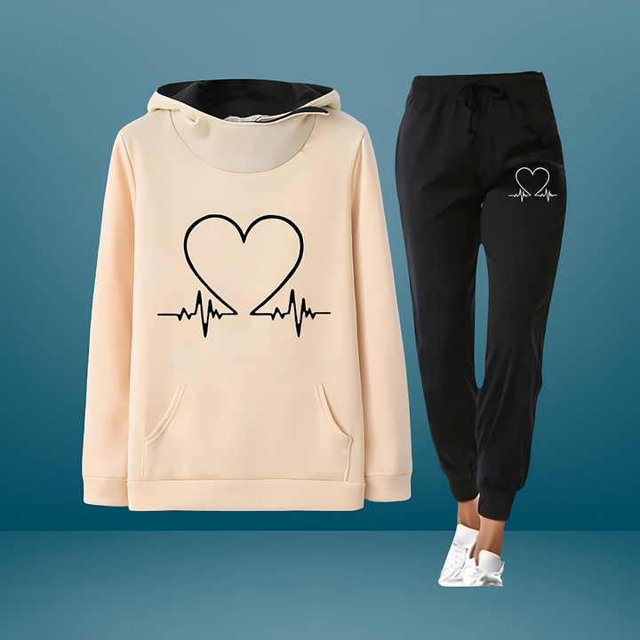 Lovefit - Dame Blødt Hjerteprint Sportssæt