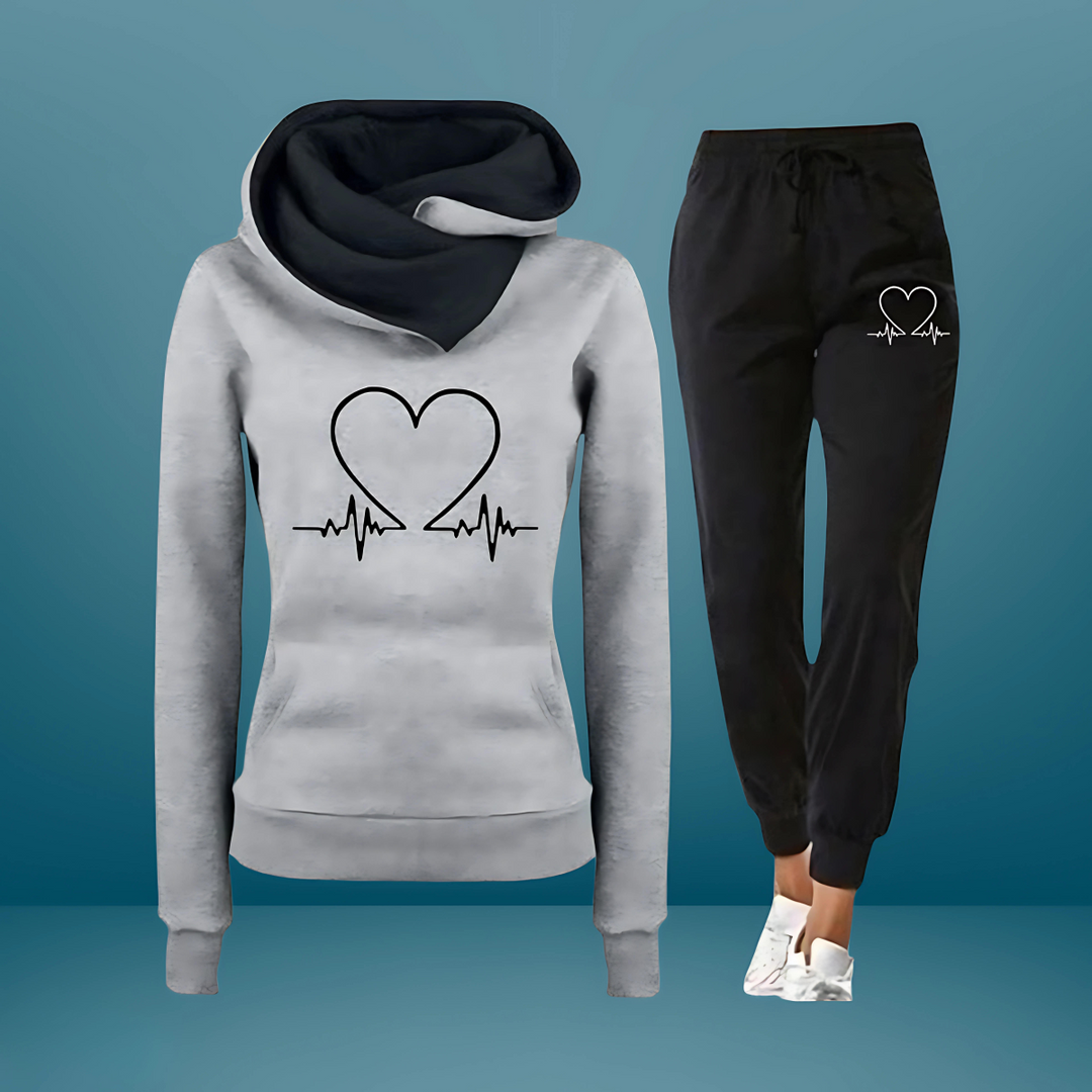 Lovefit - Dame Blødt Hjerteprint Sportssæt