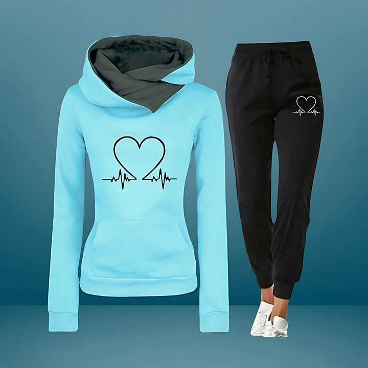 Lovefit - Dame Blødt Hjerteprint Sportssæt