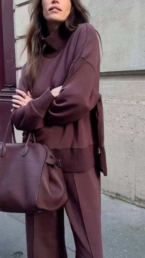 Jessica - Dame Afslappet To-Delt Strik Sæt