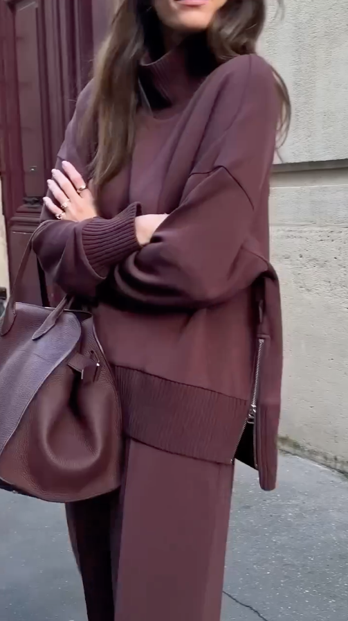 Jessica - Dame Afslappet To-Delt Strik Sæt