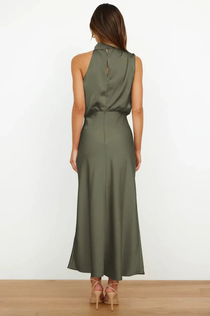 Emma - Dame Elegant Halterneck Maxi Kjole