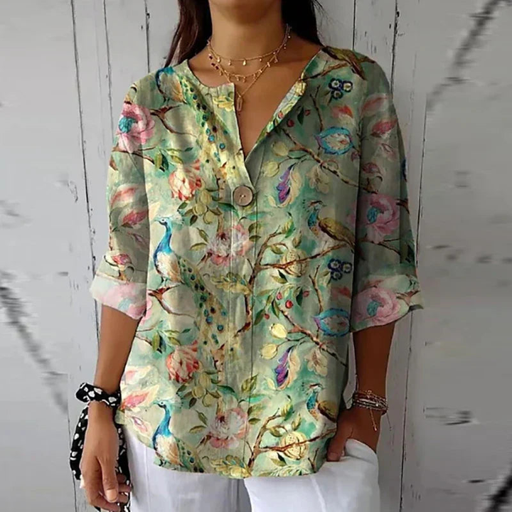Karla - Dame Afslappet Blomstrende Bluse
