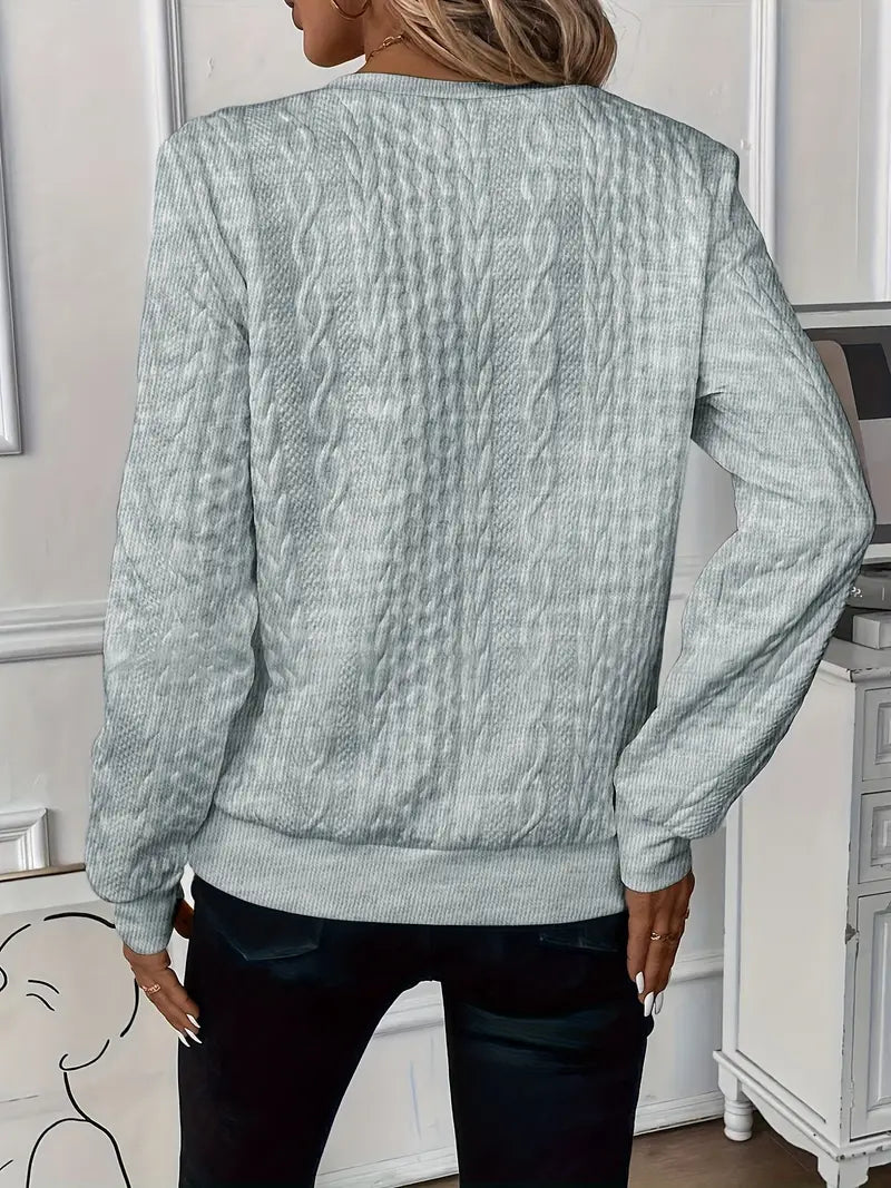 Zoey - Dame Helårssæson Kabelstrik Sweater Med Lynlås