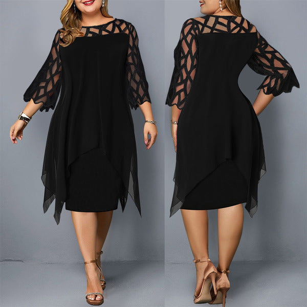 Abelone - Dame Elegant Oversize Midi Kjole