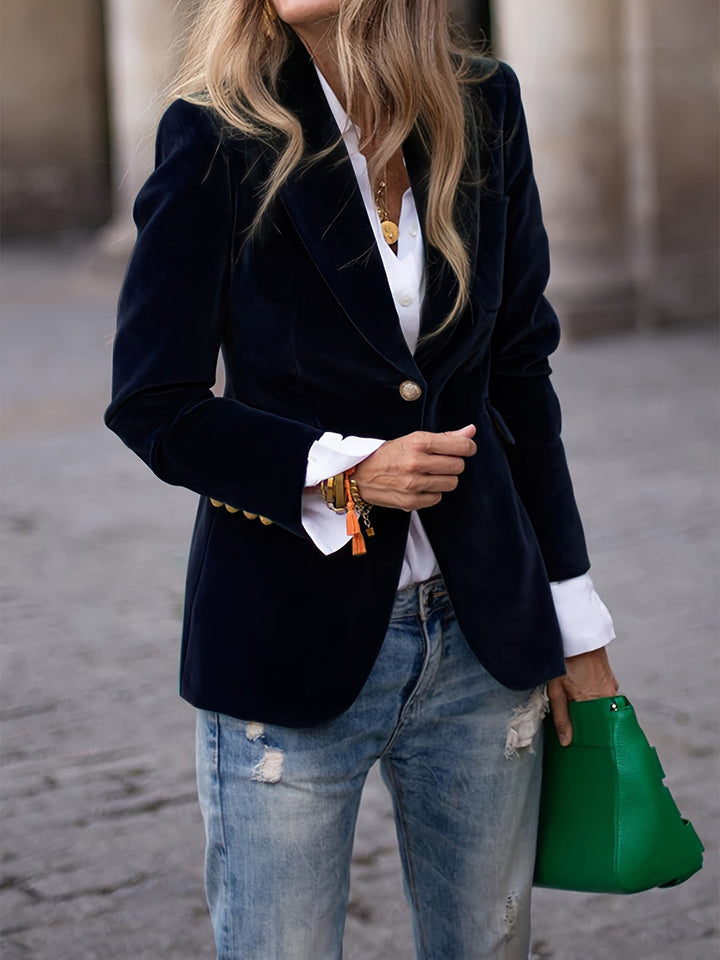 Sigrid - Dame Elegant Retro Enkeltknaps Blazer