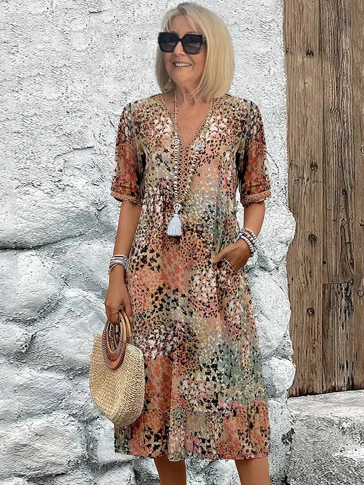 Harper - Dame Sommer Livlig Blomsterkjole