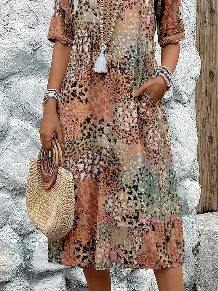 Harper - Dame Sommer Livlig Blomsterkjole
