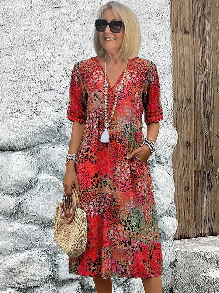 Harper - Dame Sommer Livlig Blomsterkjole
