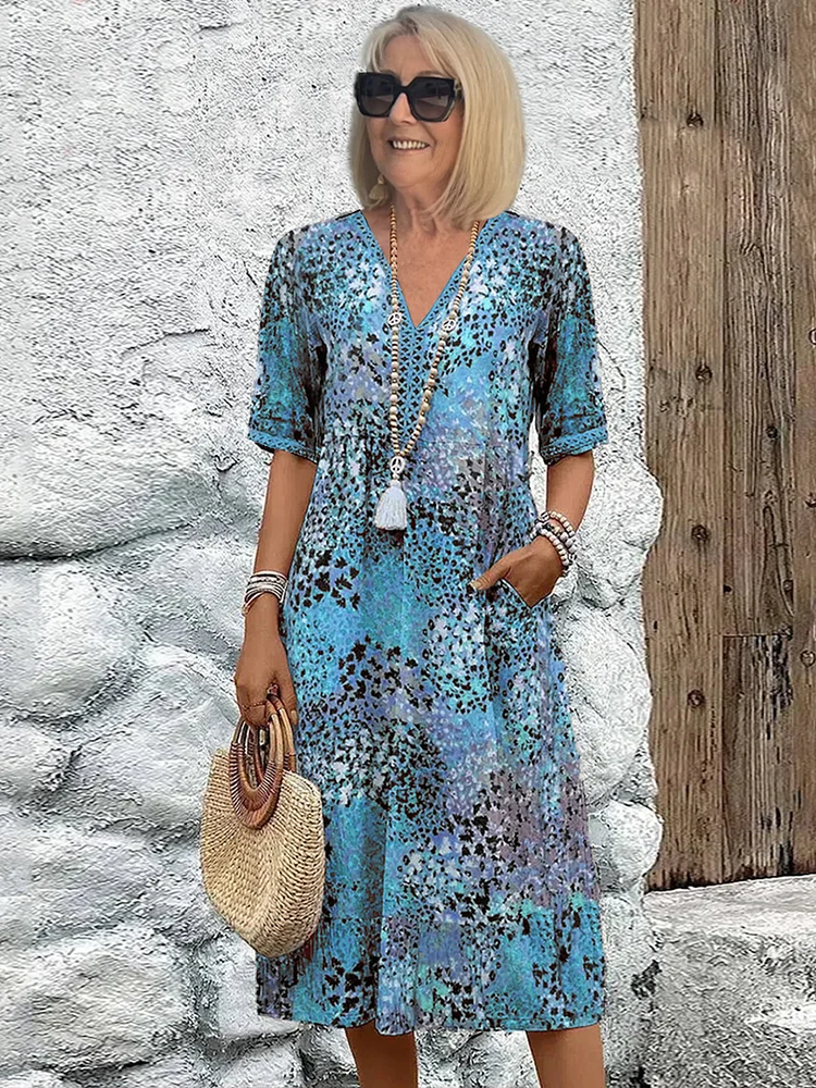 Harper - Dame Sommer Livlig Blomsterkjole