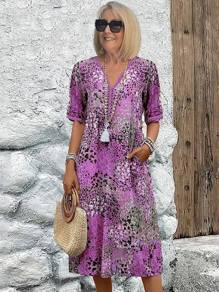 Harper - Dame Sommer Livlig Blomsterkjole