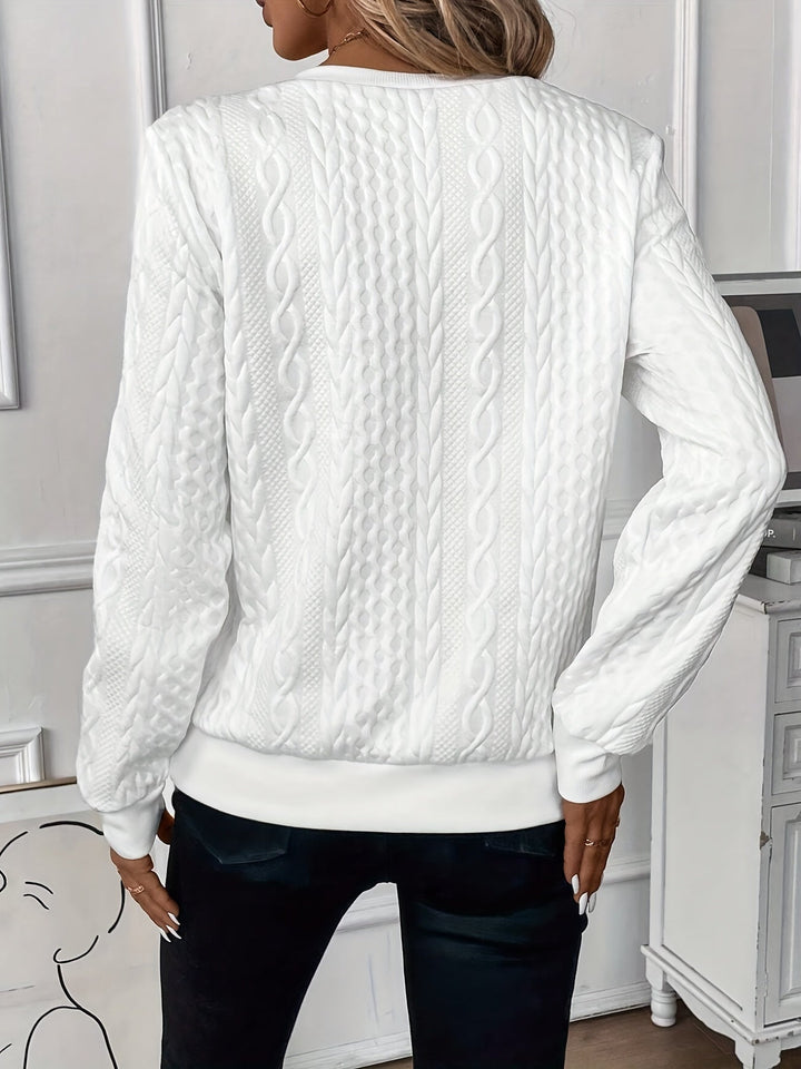 Zoey - Dame Helårssæson Kabelstrik Sweater Med Lynlås