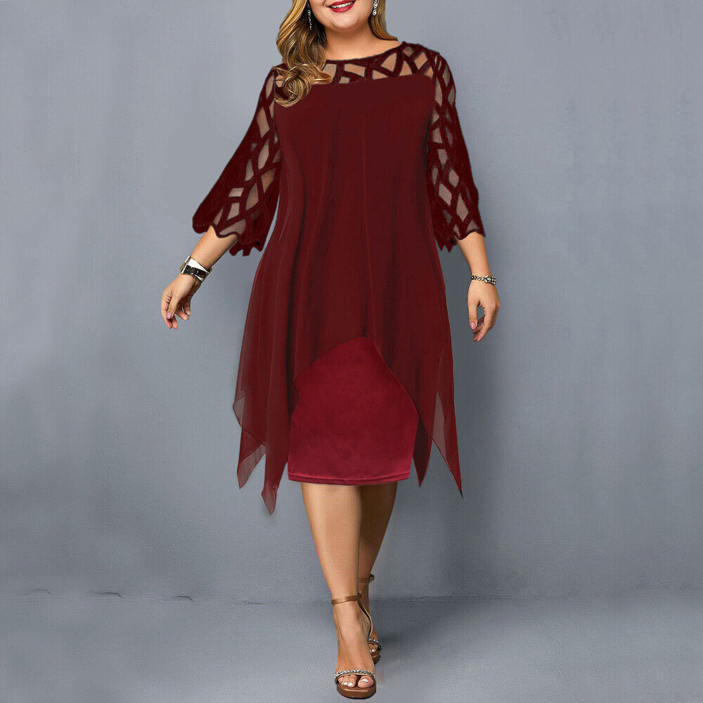 Abelone - Dame Elegant Oversize Midi Kjole