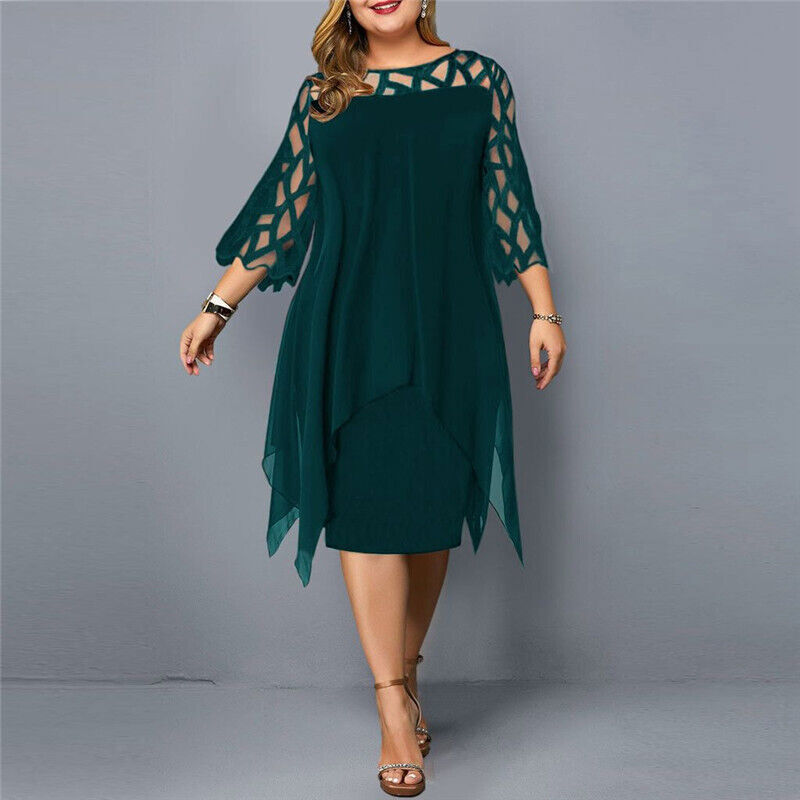 Abelone - Dame Elegant Oversize Midi Kjole