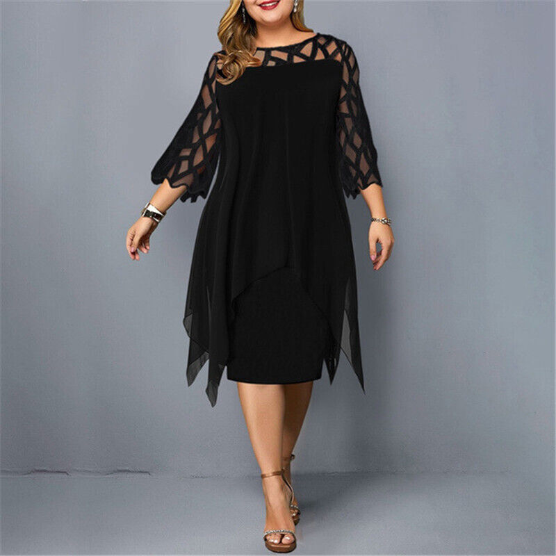 Abelone - Dame Elegant Oversize Midi Kjole