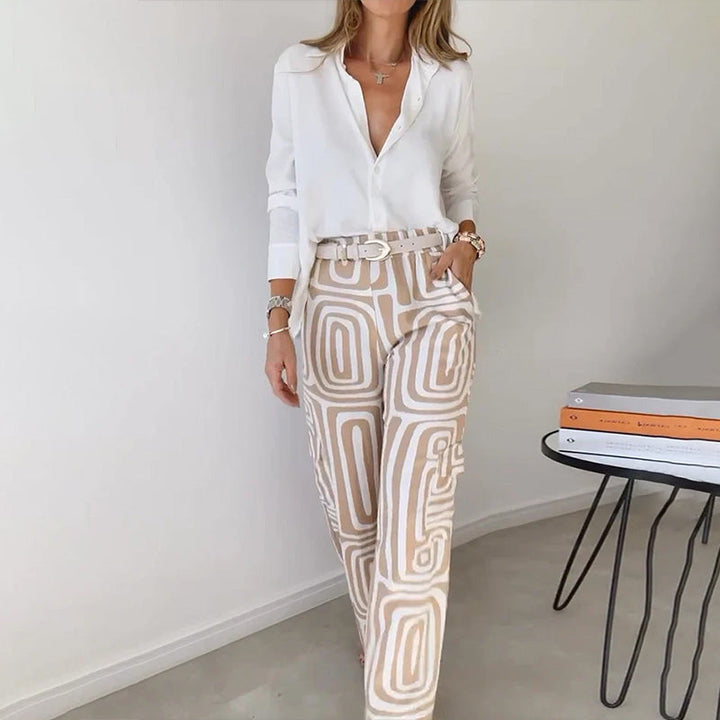 Suze - Dame Elegant Mønstret Sæt